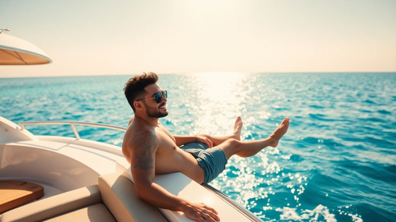 Theo Hernandez on a yacht during vacation.