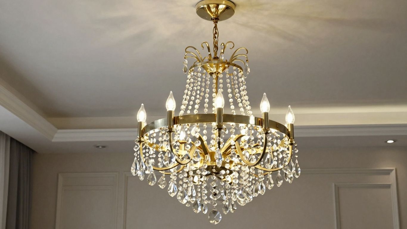 Modern chandelier in a UK home