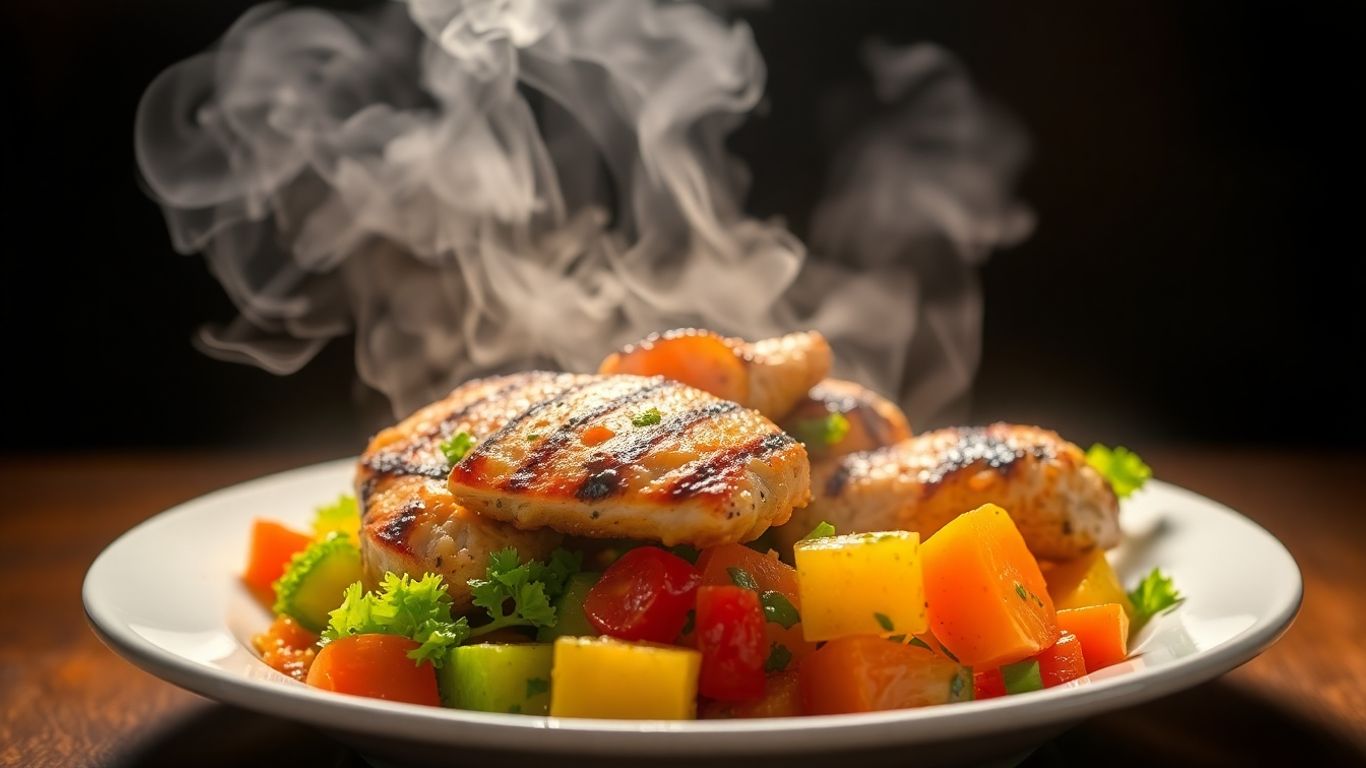 High protein dinner with chicken and vegetables