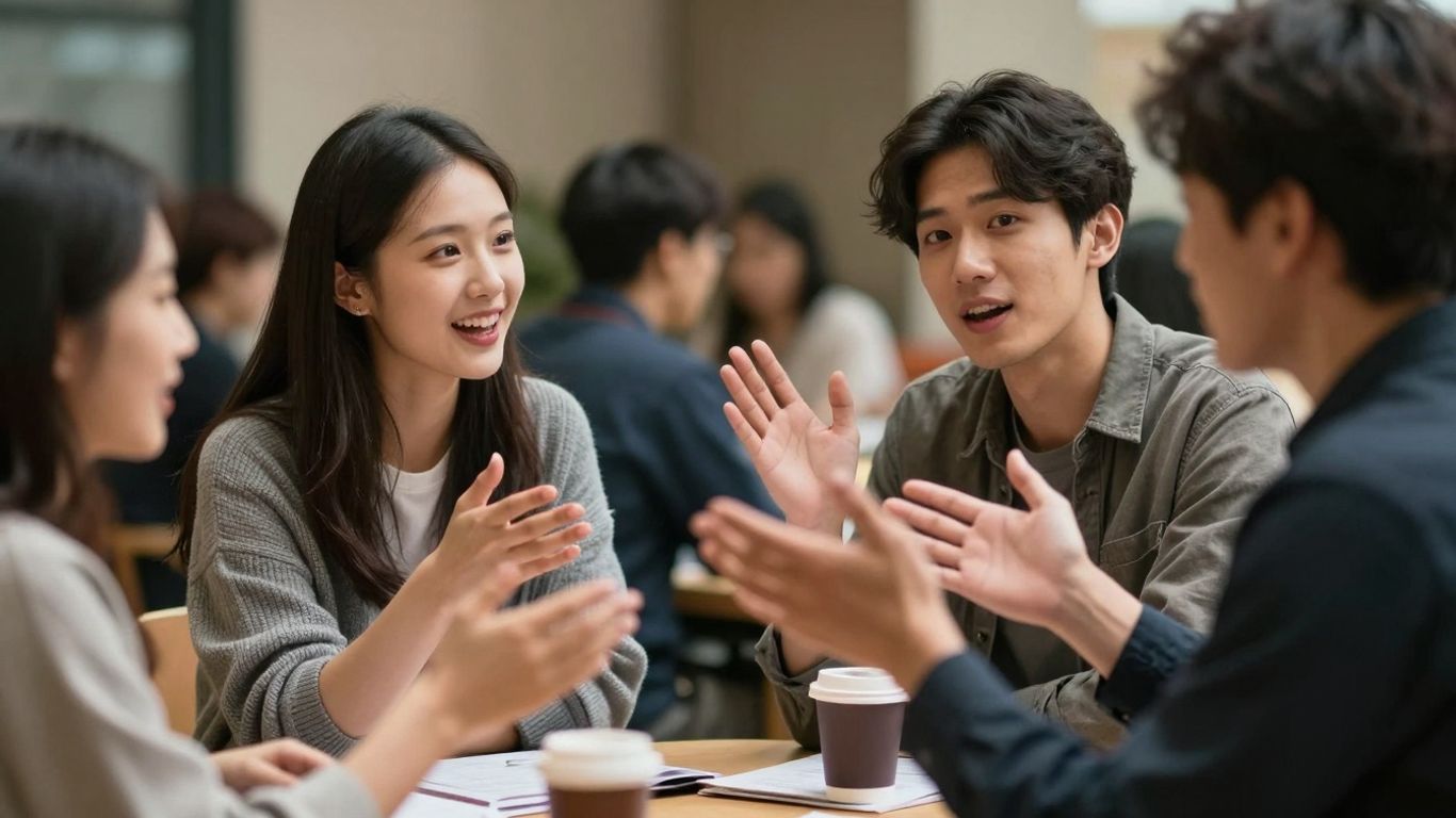 People discussing data science insights collaboratively.