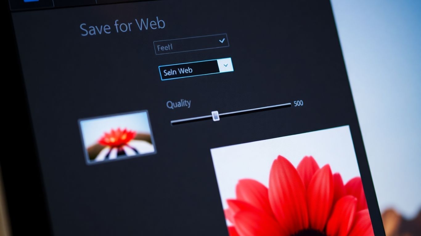 Photoshop Save for Web dialog box interface