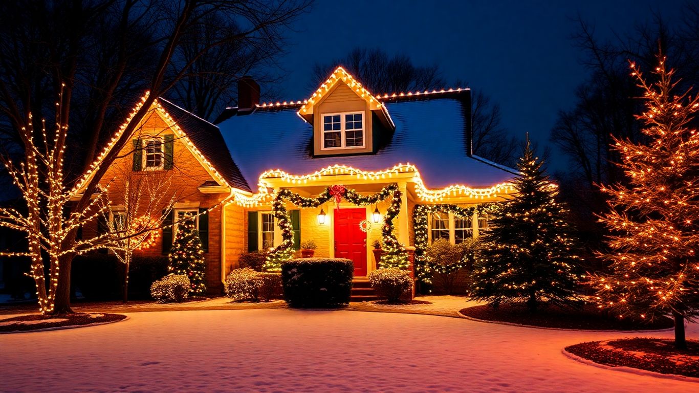 Weldon Spring house with Christmas lights