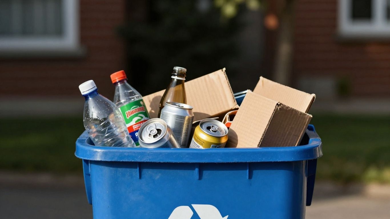 Ottawa blue bin filled with recyclables.