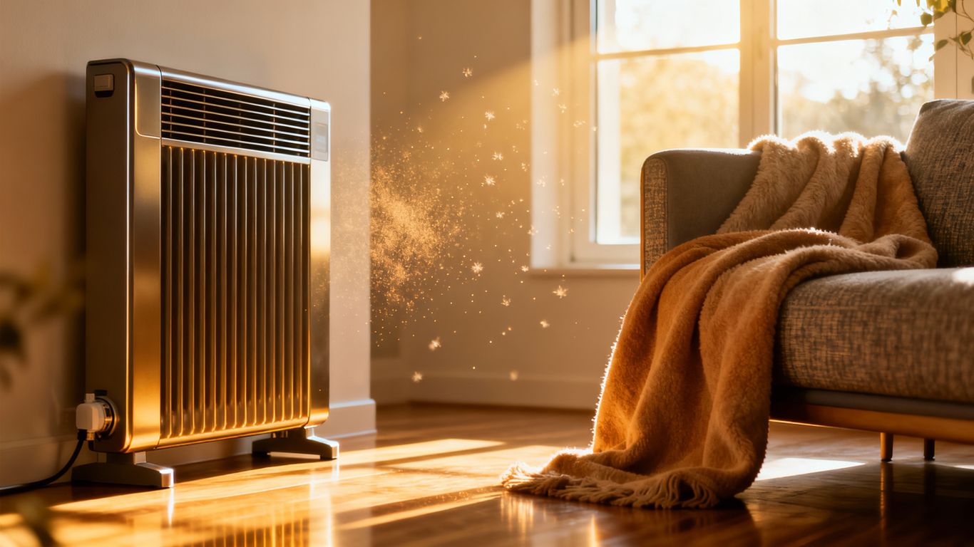 Cozy living room with efficient heating system.