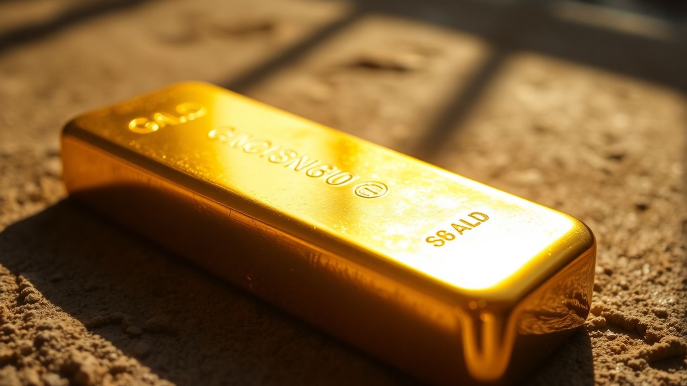 模糊背景下的金锭