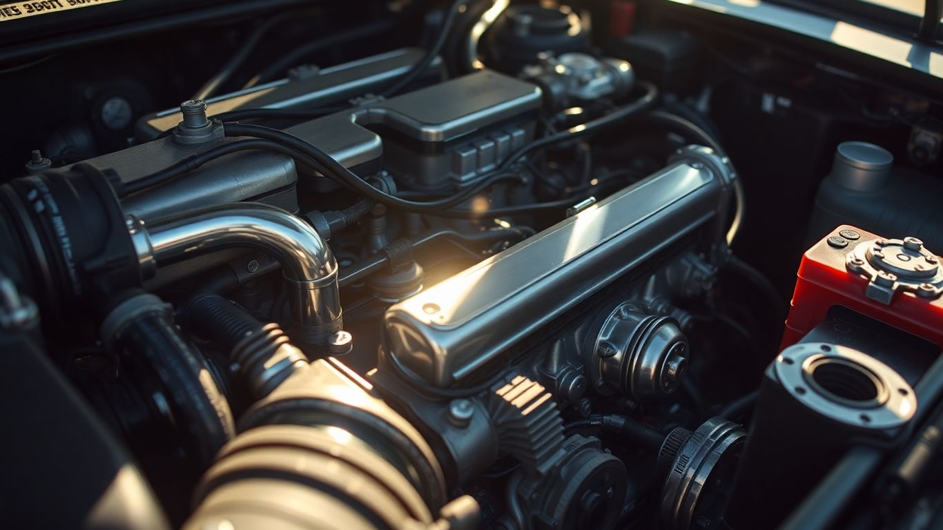 Moteur diesel avec composants complexes et câblage