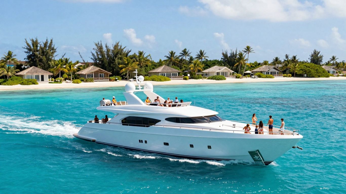 Luxury yacht and private island in the Caribbean