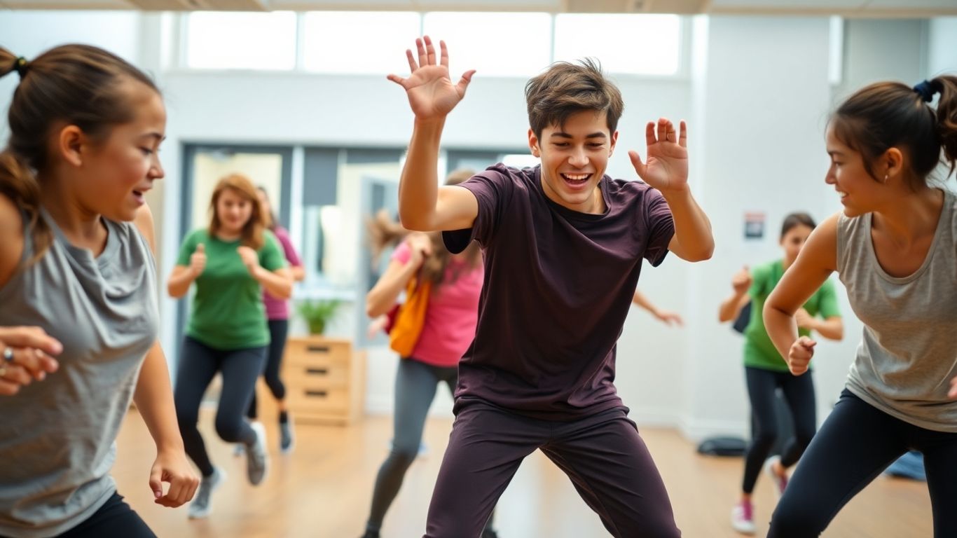 Sch&uuml;ler trainieren mit modernen Fitnessger&auml;ten im Sportunterricht.