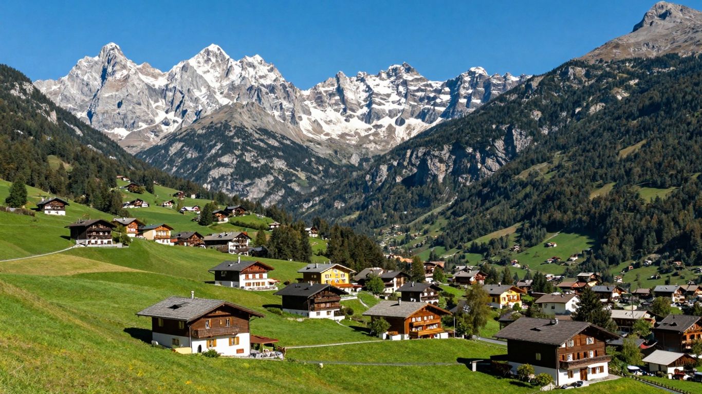 Panoramic view of Cortina d’Ampezzo in the Italian Dolomites.