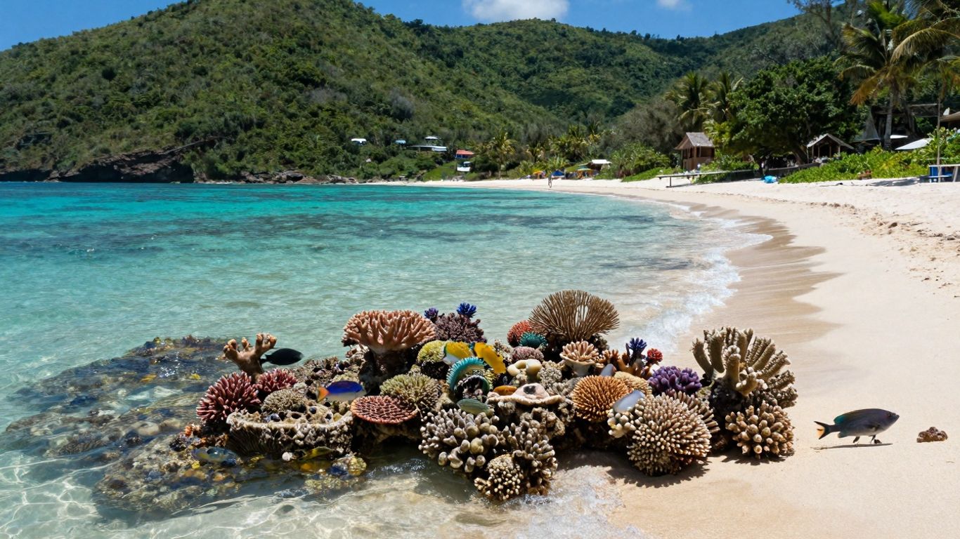 Santa Maria Beach Cabo snorkeling with colorful fish and coral.