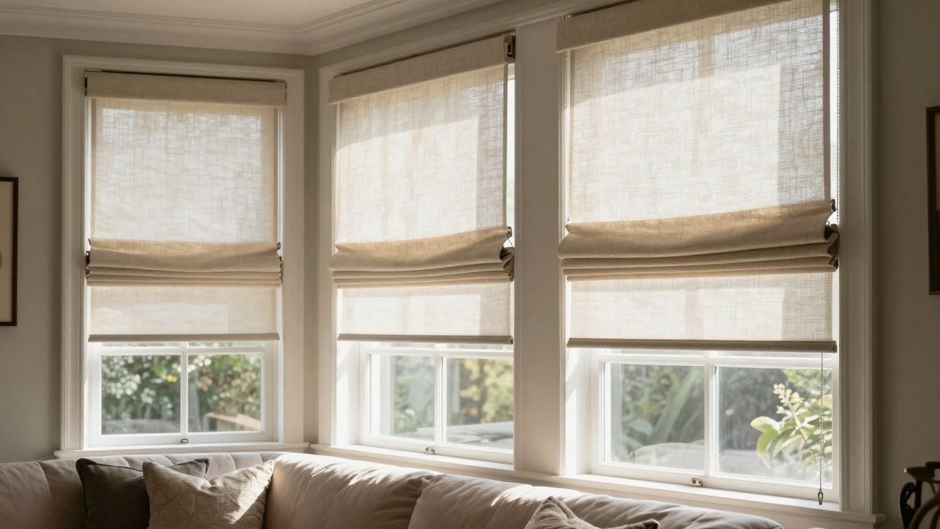 Elegant window shades installed in a Ho Ho Kus home.