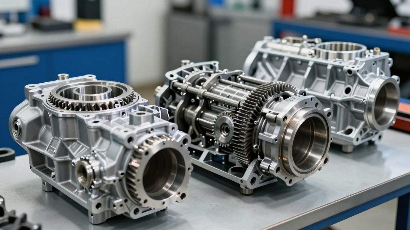 Subaru gearboxes on table in Australian auto workshop