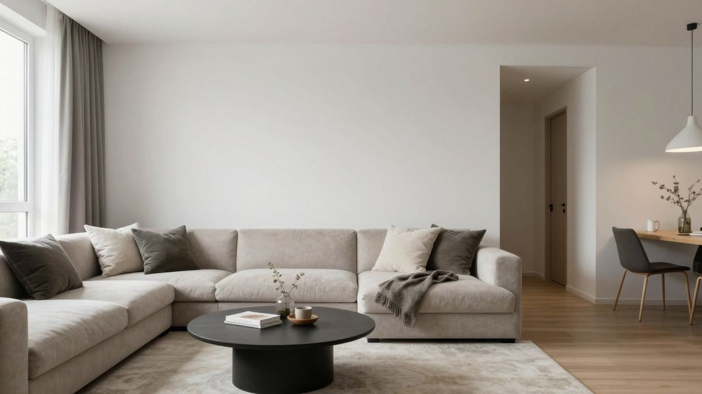 Modern Airbnb interior design with natural light.