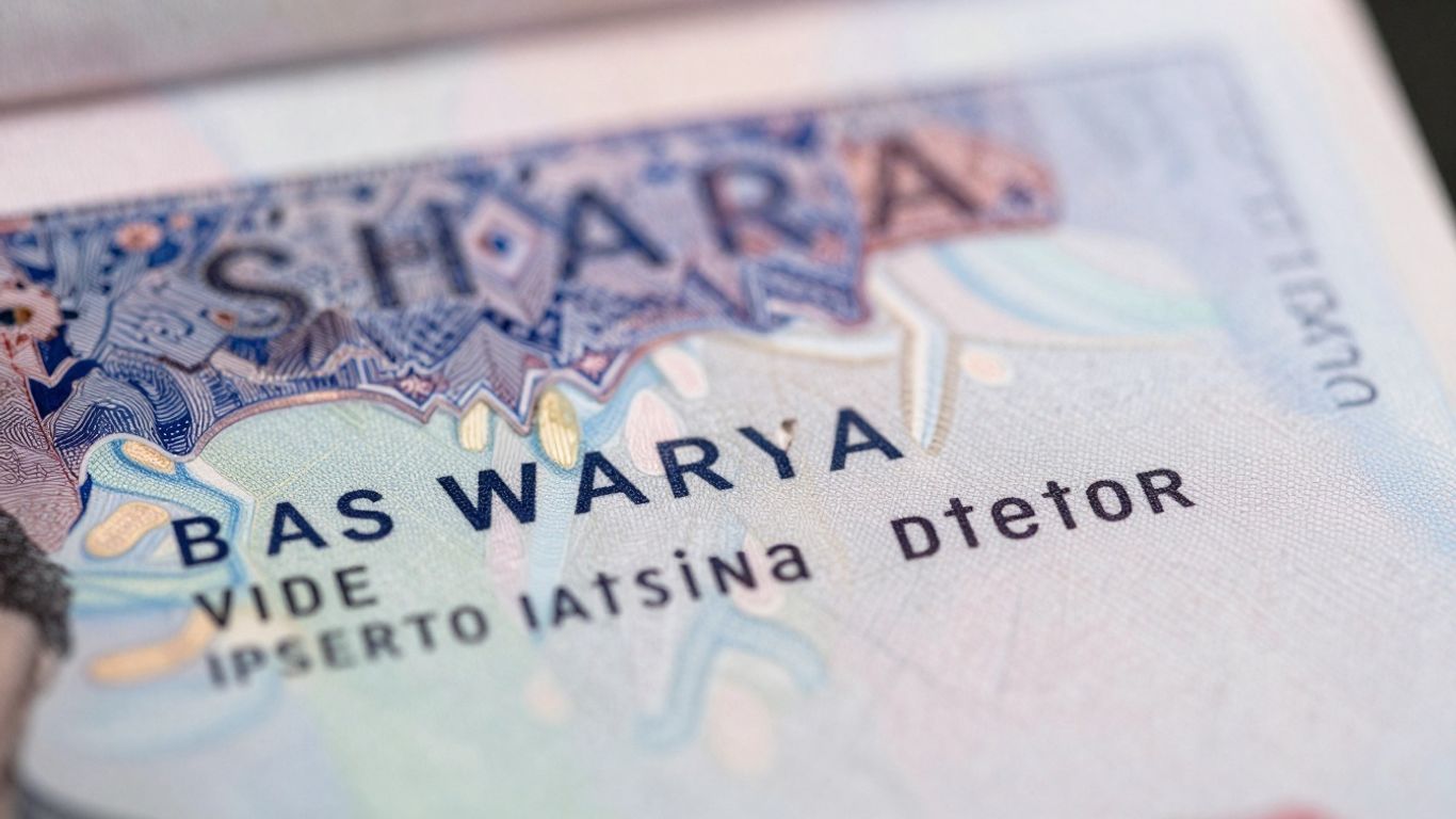 Passport with visa stamp