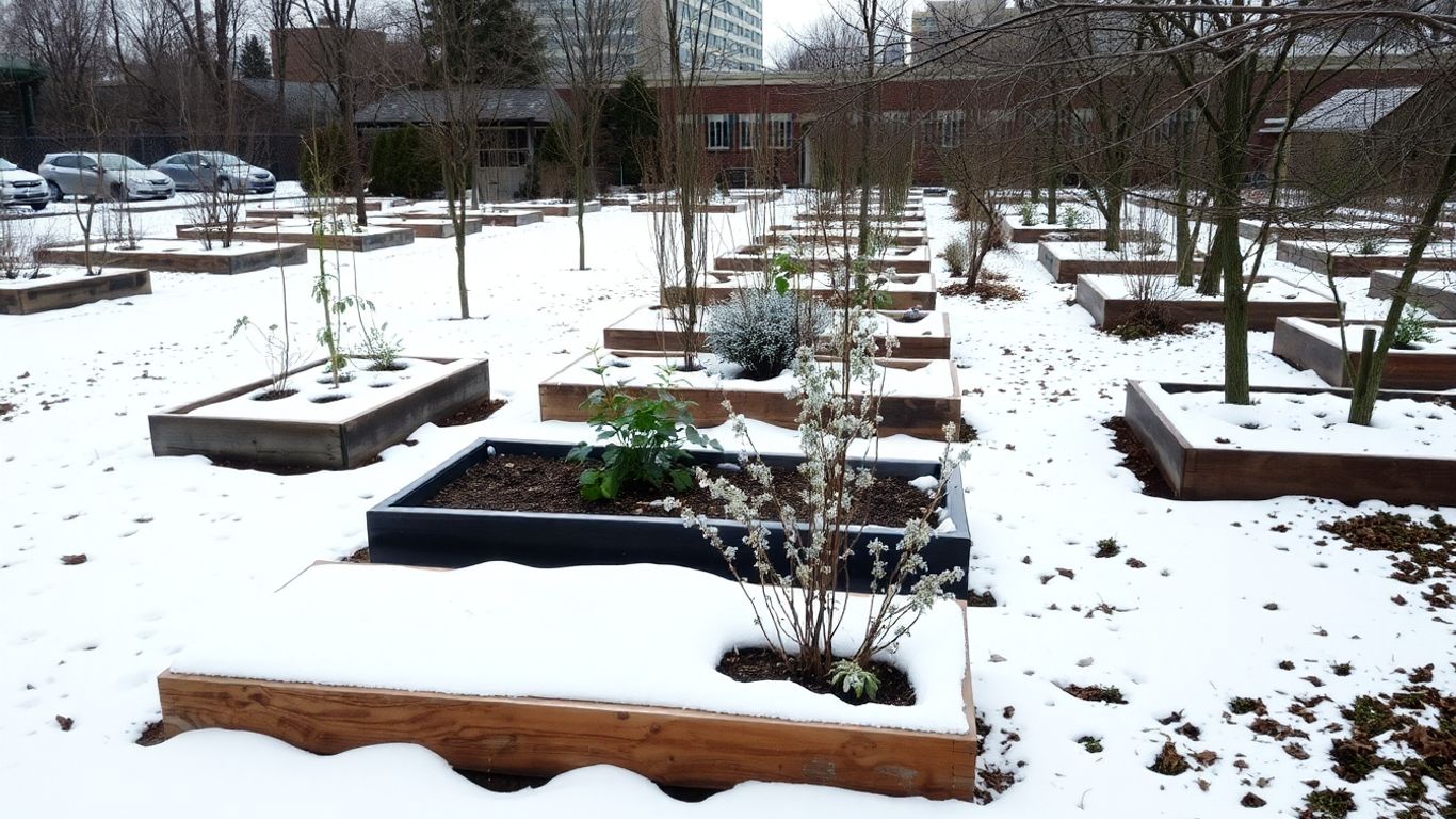 Urbane Gartengemeinschaft im Winter