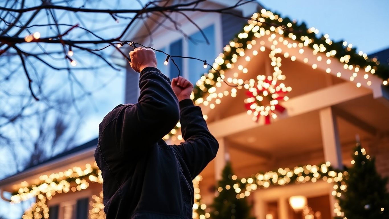 Weldon Spring Christmas light installation by expert technicians.