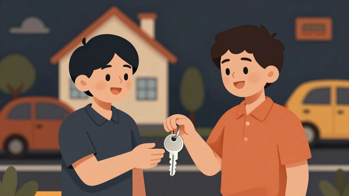 Customer receives keys for house and car.