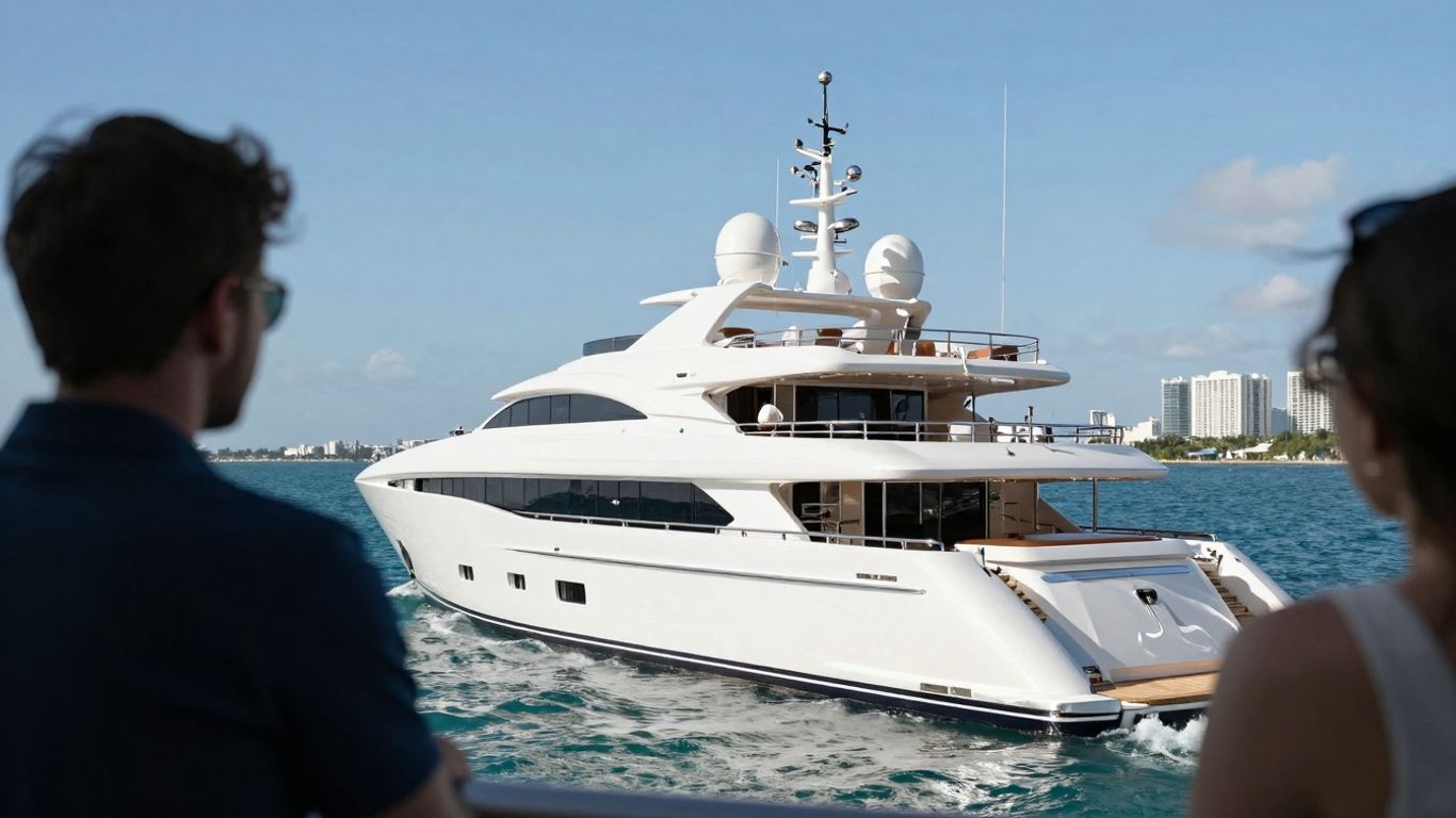 Seafair mega yacht sailing in Miami waters.