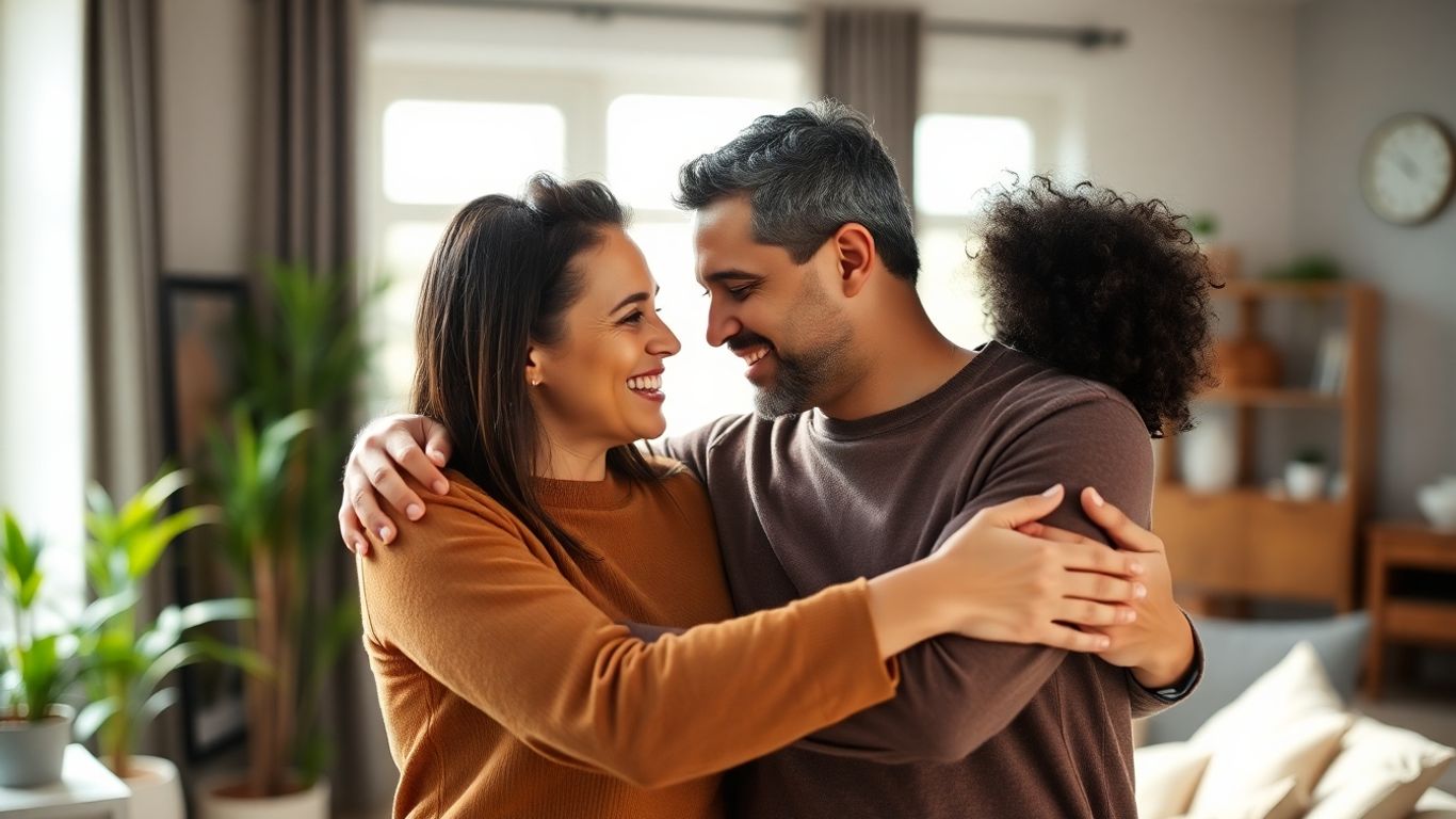 Couple embracing, showing love and connection.