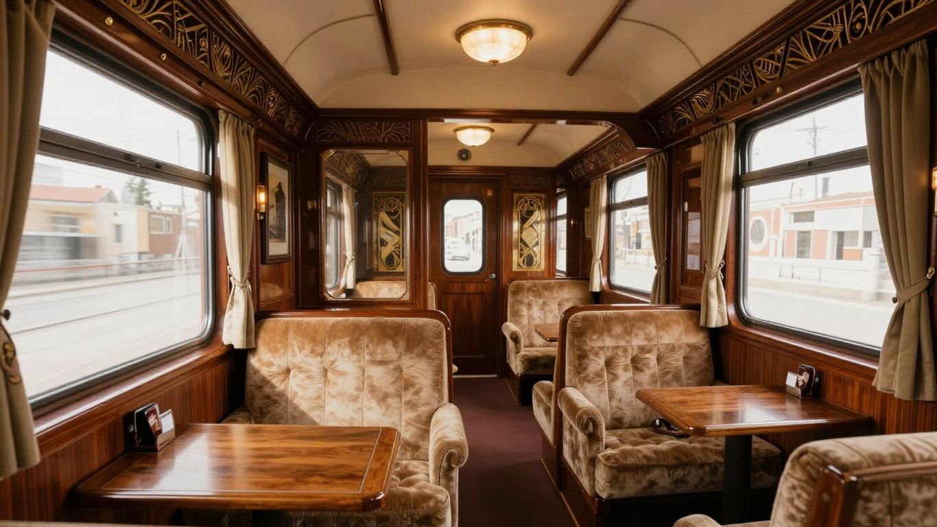 Luxurious private cabin on Venice Simplon-Orient-Express train.