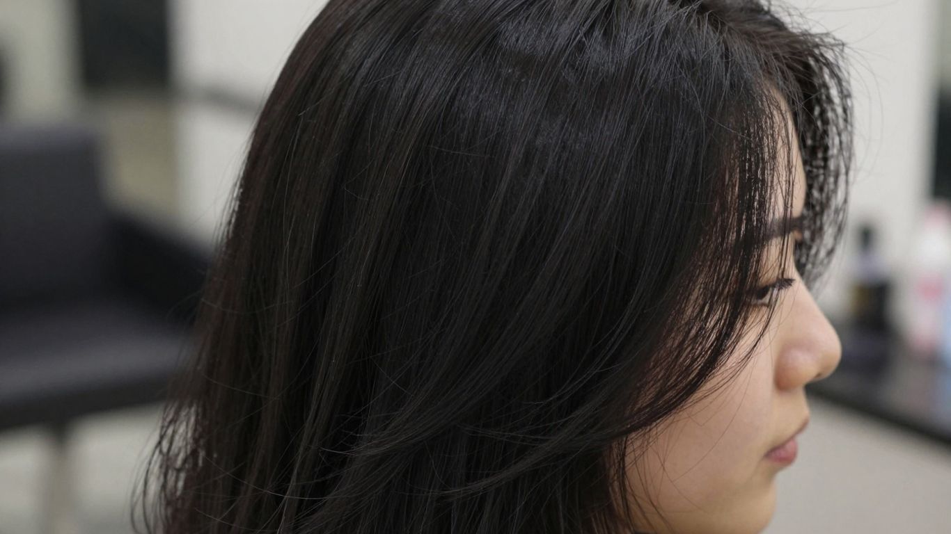 Person with long hair styling options for balding.