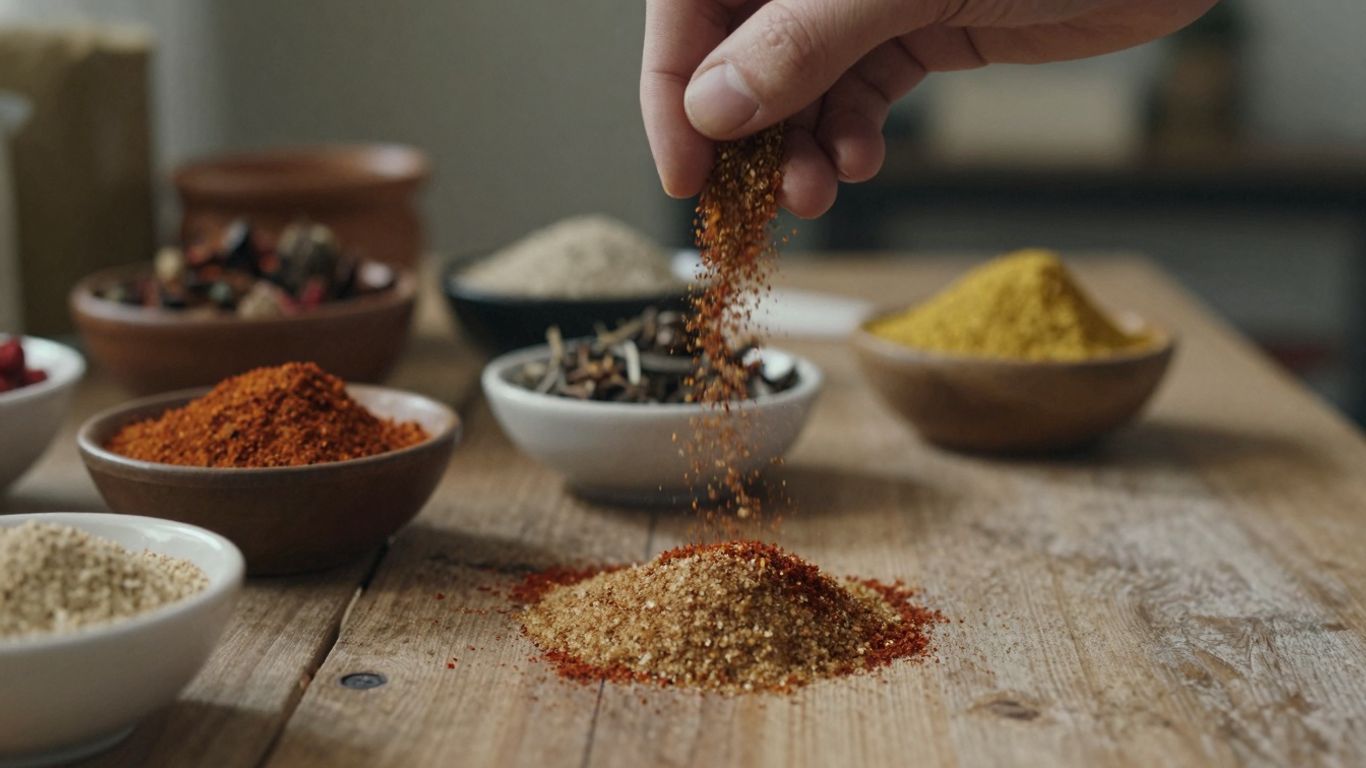 DIY BBQ rub ingredients with brown sugar and spices.