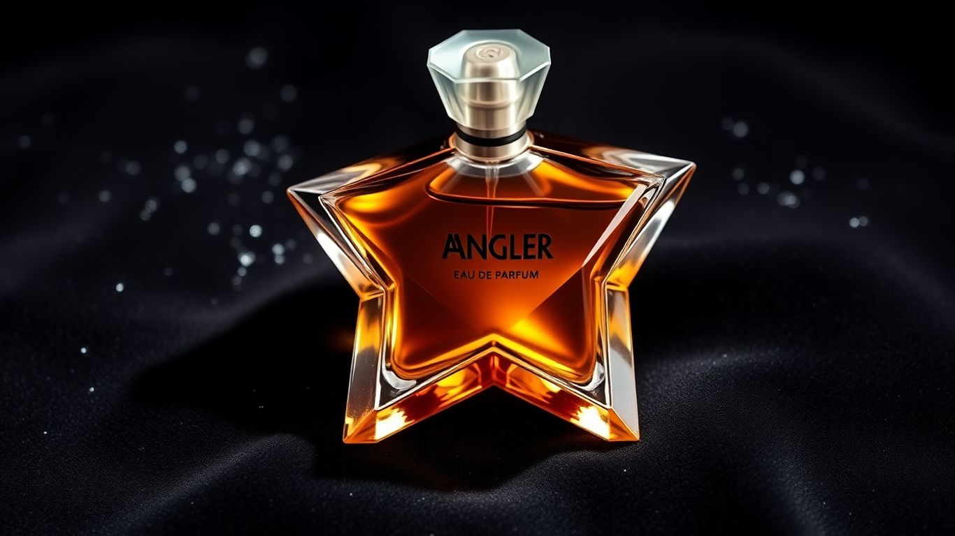 Mugler Angel Eau de Parfum bottle on dark velvet