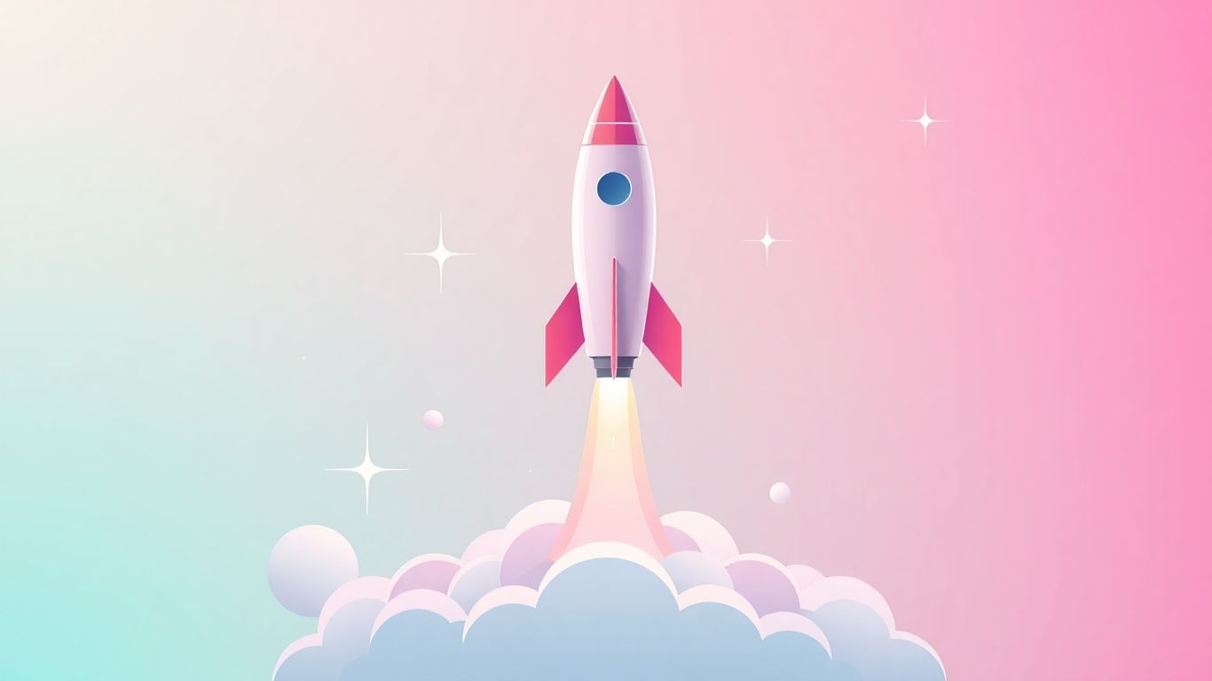 Vector illustration of a rocket launching, symbolizing a new venture.