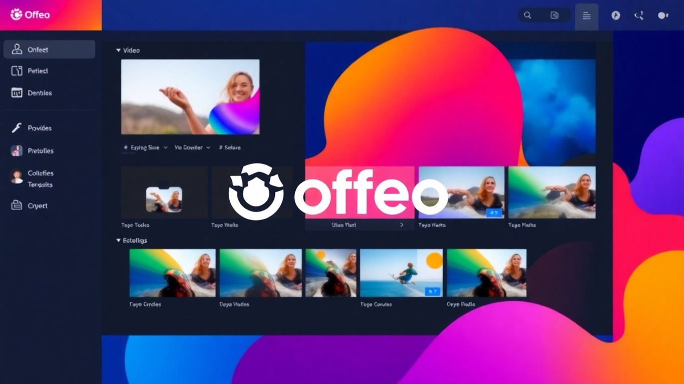 Offeo Lifetime Deal and Review-Offeo video editing software interface with tools and templates.