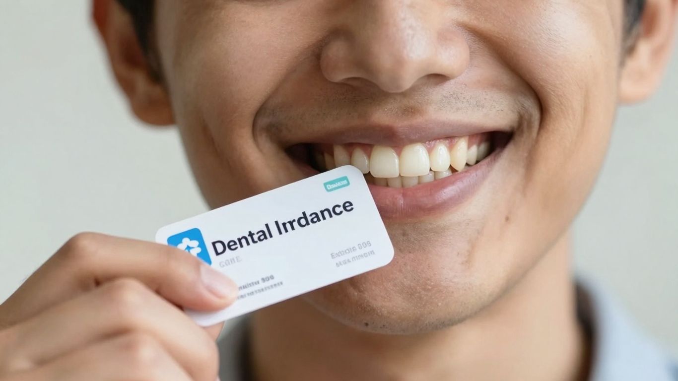 Smiling person with dental insurance card
