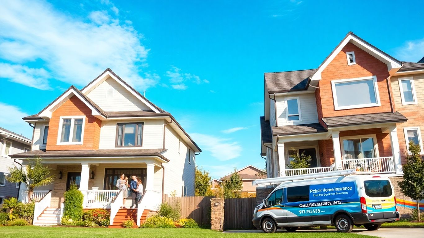 Dos casas modernas ilustran seguros AXA y Reale en 2025.