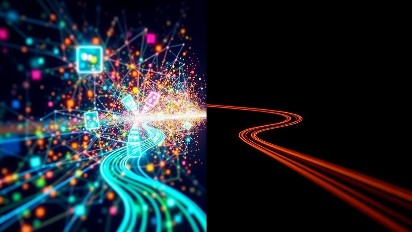 Two paths merging into one unified digital flow.