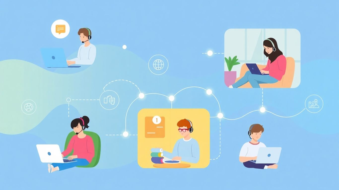 Remote IT support jobs infographic with people working from home.