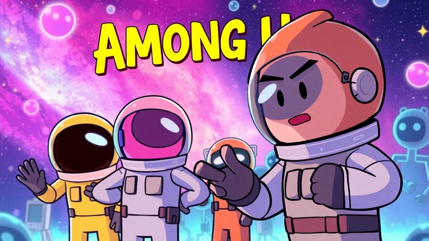 Among Us characters playing a game online.