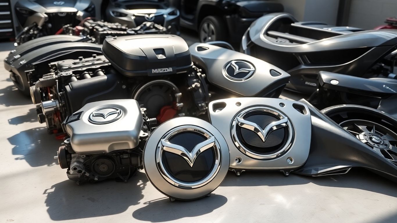 Quality Mazda parts arranged neatly
