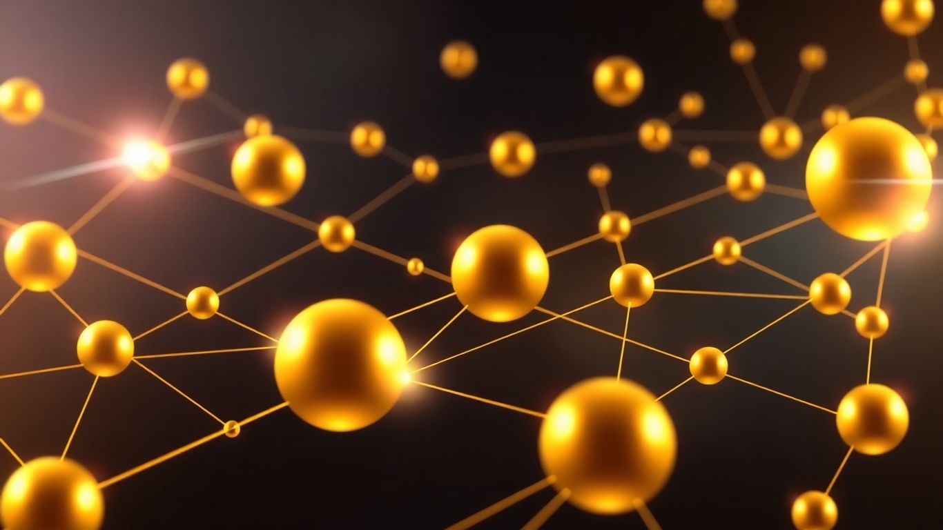 Interconnected golden spheres symbolizing investment funds.