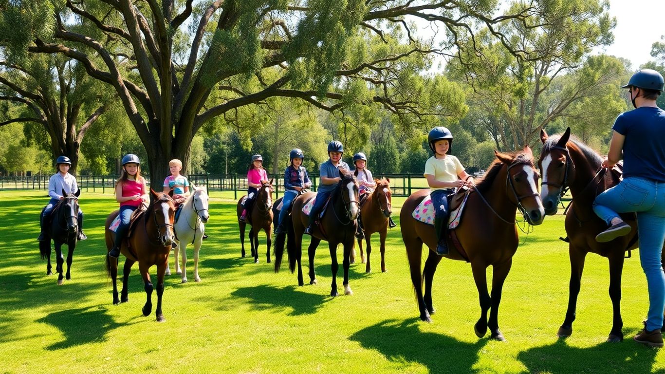 Kids riding horses at Warrandyte equestrian centre