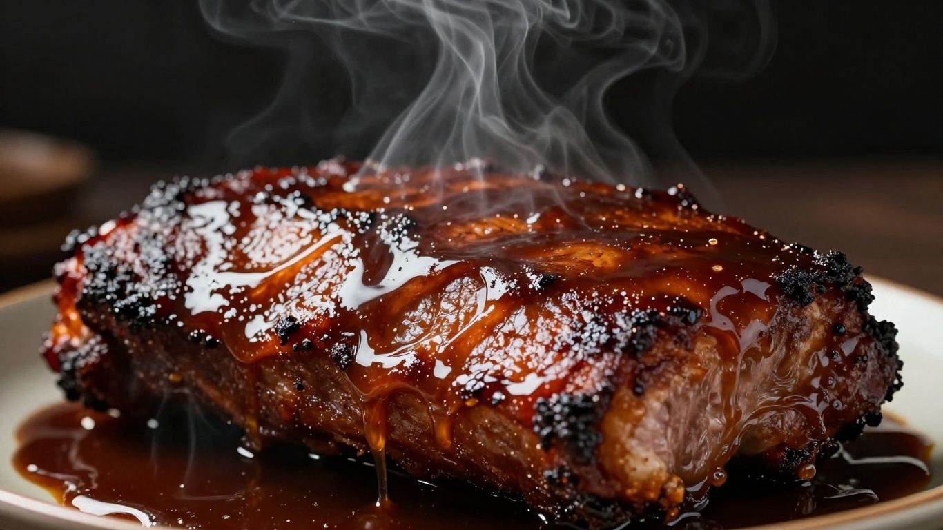 Smoked pork shoulder with barbecue sauce and smoke.
