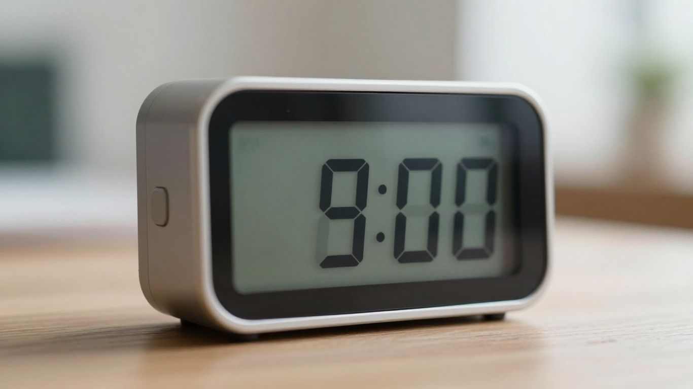 Digital timer counting down for productivity.