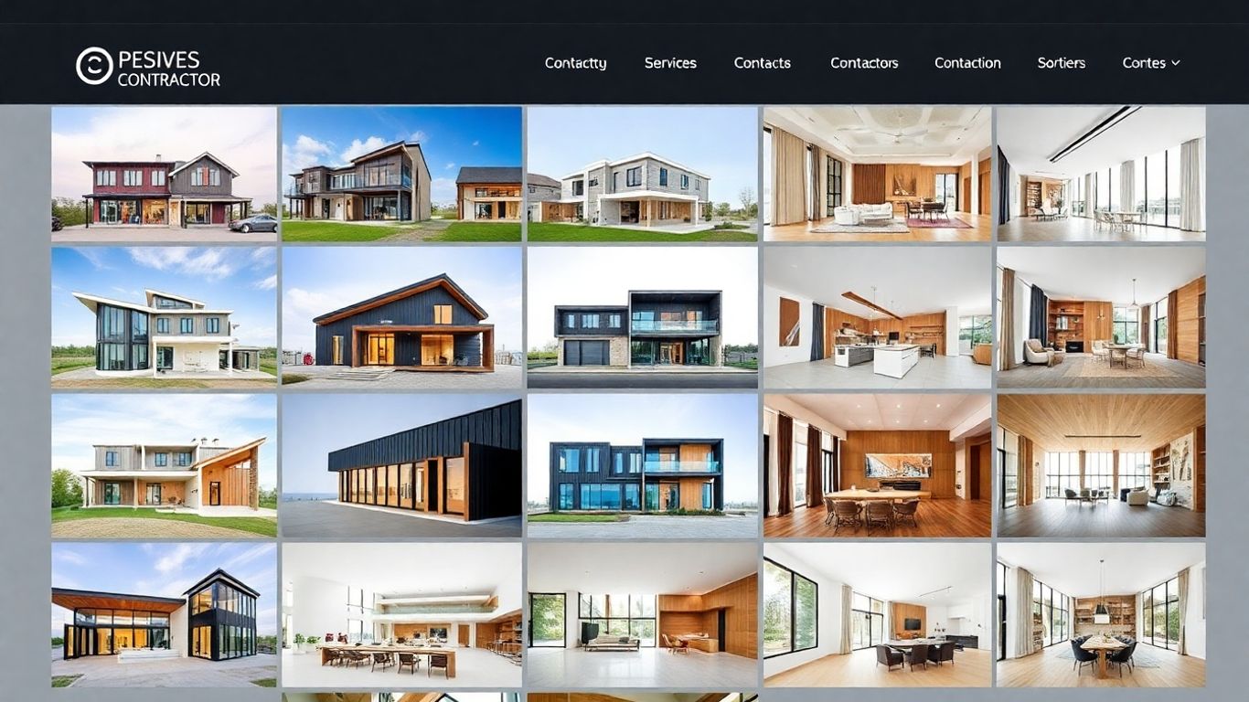 Contractor website displaying recent project photos.