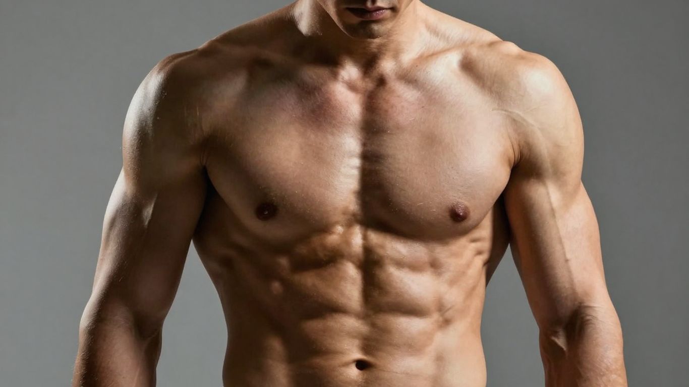 Lean muscular physique with defined abs