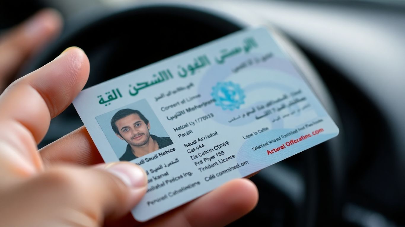 رخصة قيادة سعودية في يد