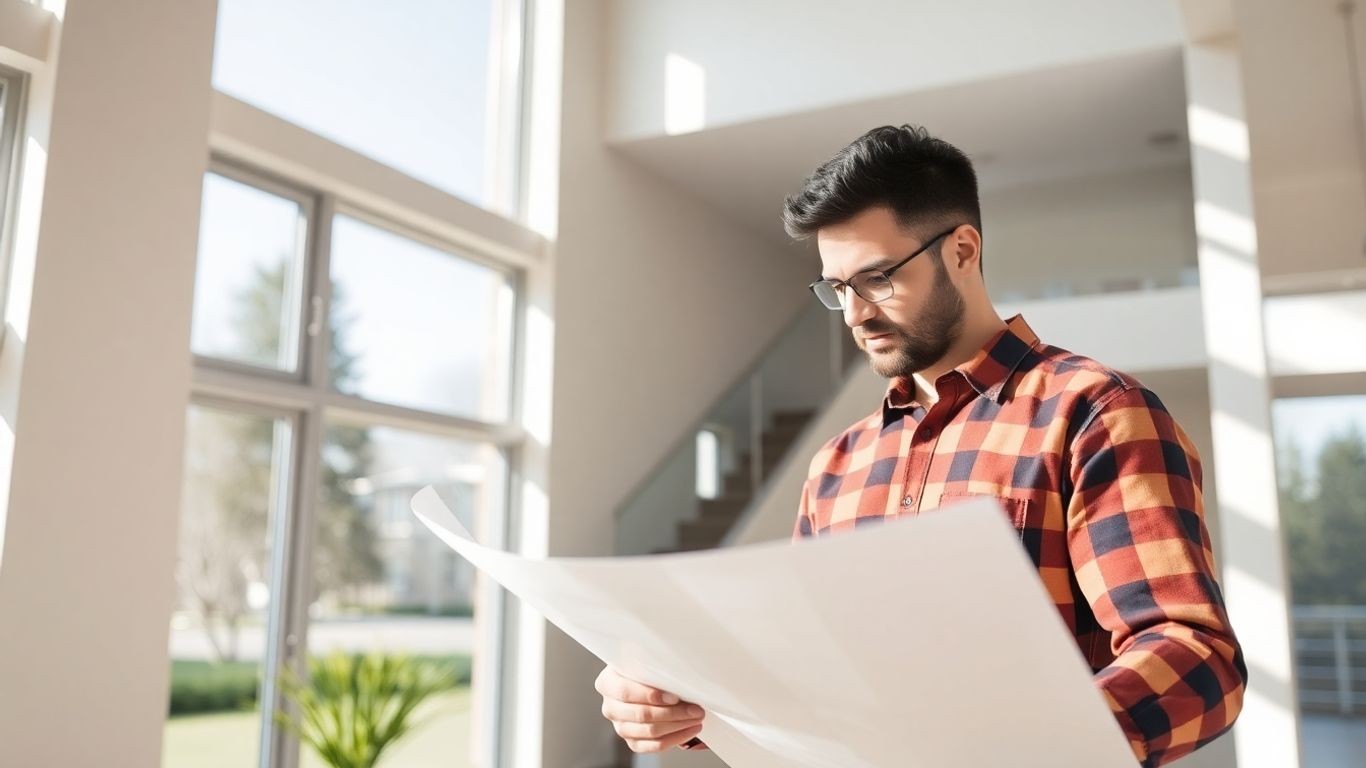 Contractor working on home renovation plans