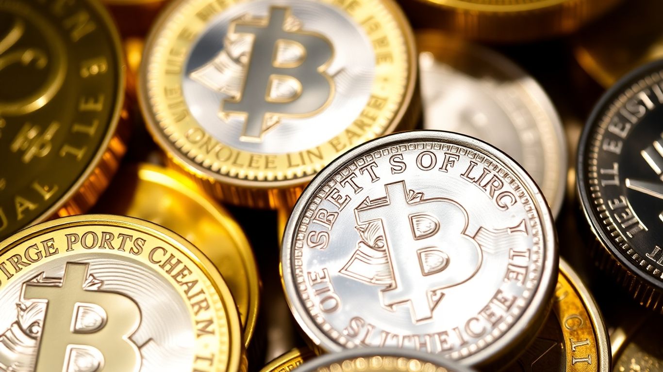 Gold and silver coins juxtaposed