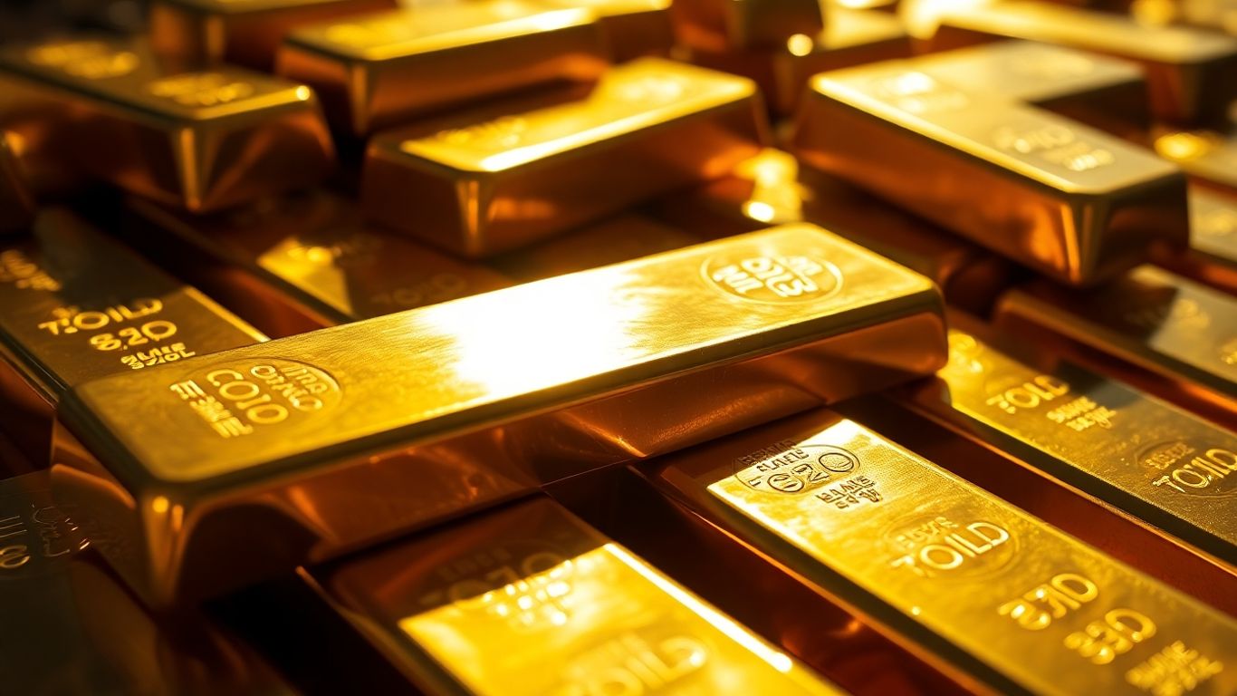 金條在燈光下閃閃發光。