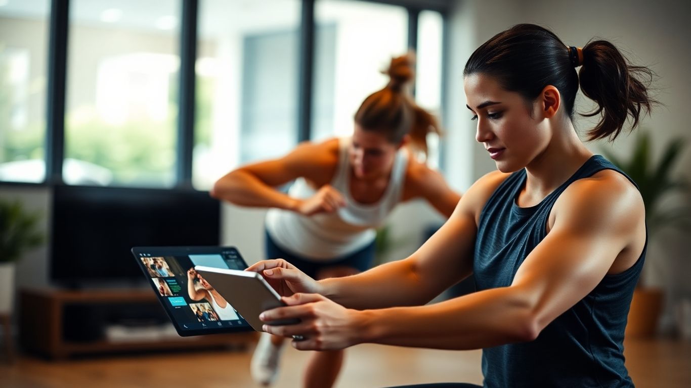 Digitale Sportübungen mit Technologie