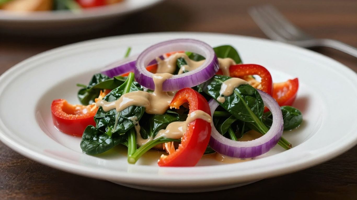 Colorful vegetarian dish with fresh vegetables and creamy sauce.