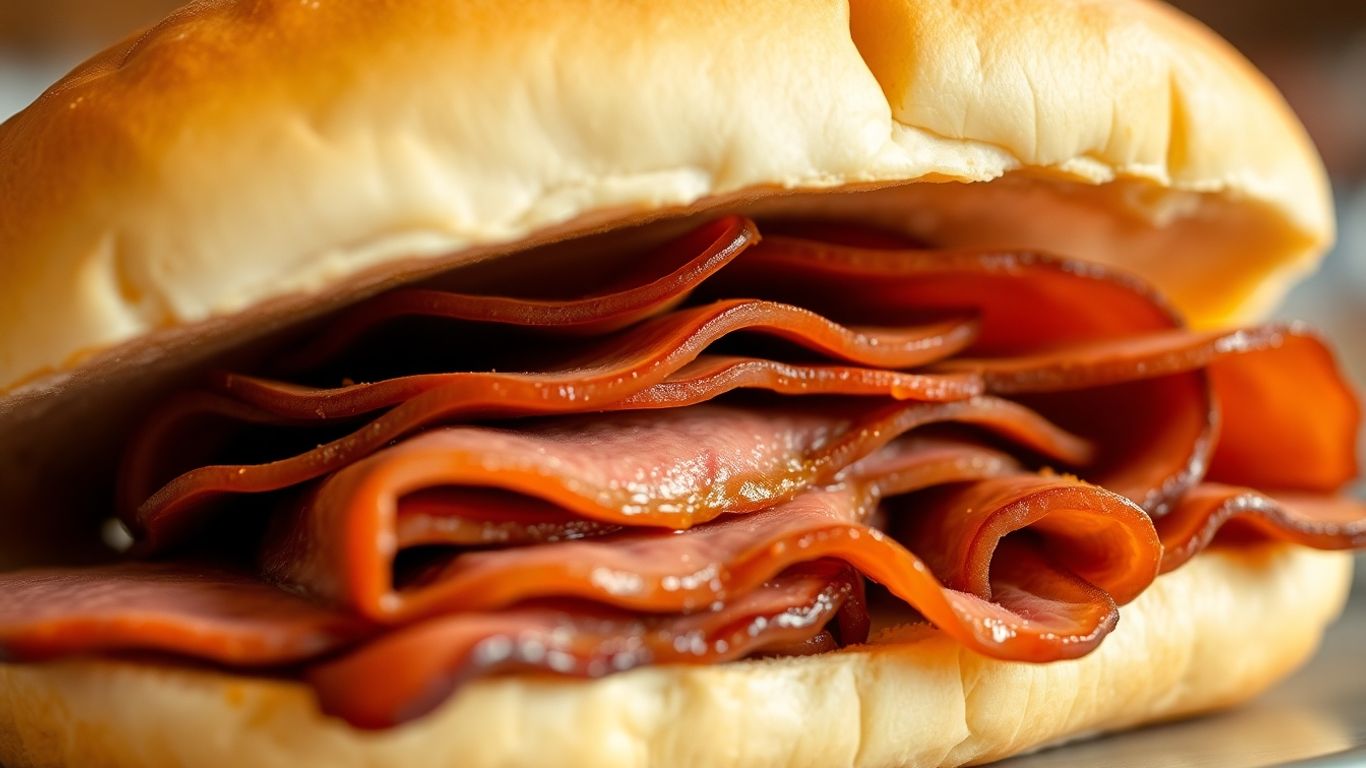 Steak-umm sandwich close-up