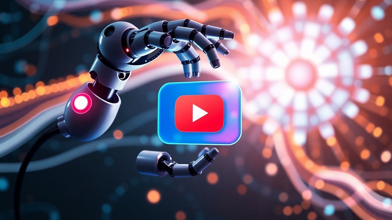 AI robot creating YouTube content