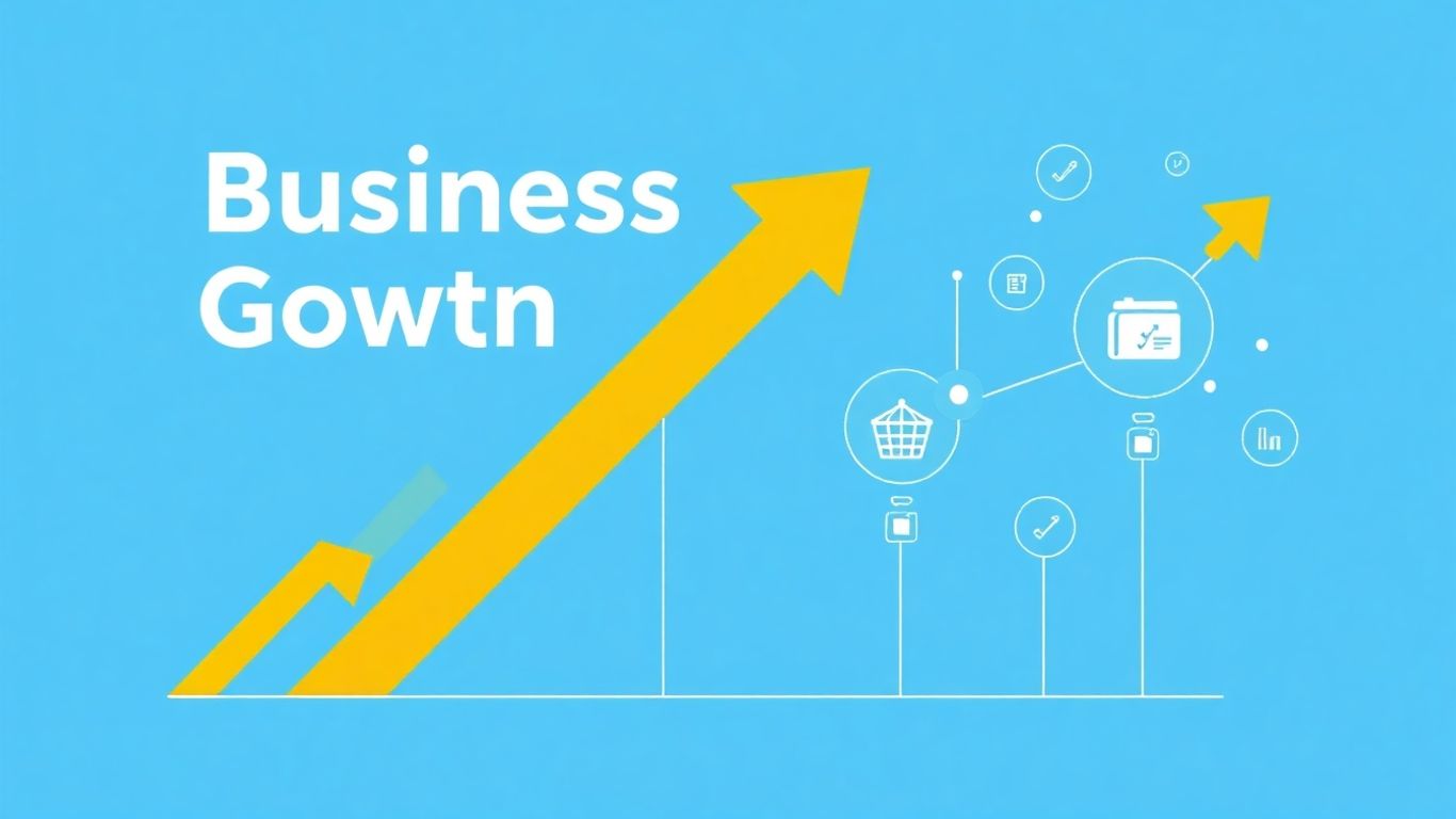 Infographic showing business growth and technology.